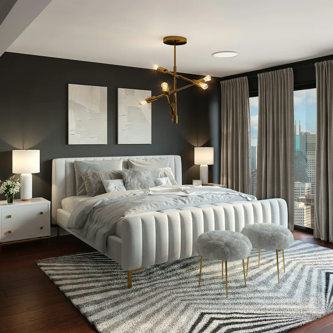 Dormitório com cama de casal